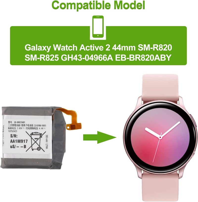 SwarKing 【2024 New Upgraded Replacement Battery Compatible with EB-BR830ABY Samsung Galaxy Watch Active2 40mm SM-R830 SM-R835 no Toolkit - Image 4